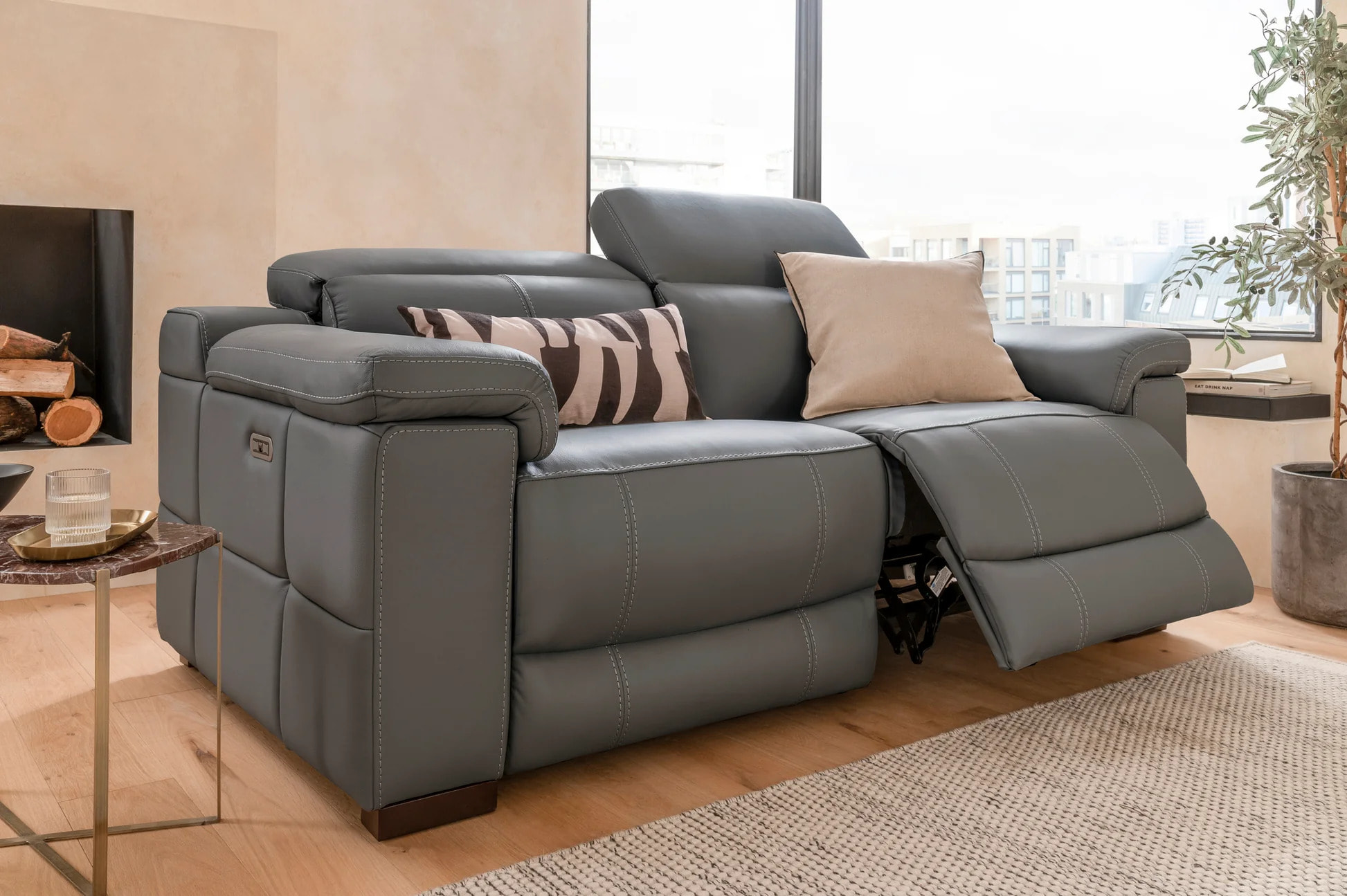 ?Luxurious Smokey Taupe Leather Recliner Sofa: A Perfect Blend Of Comfort, Style, And Innovation